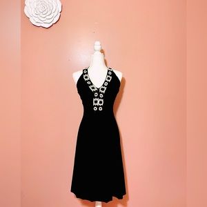 B. Darling Embroidered V-Neck, High Low Dress